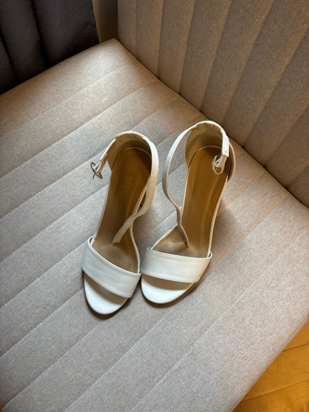 White Open-Toe Ankle Strap Heels